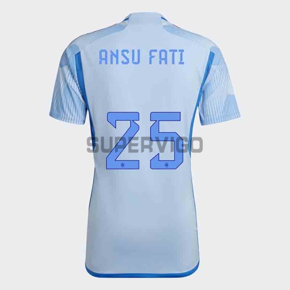 Camiseta Ansu Fati 25 España Segunda Equipación 2022 Mundial
