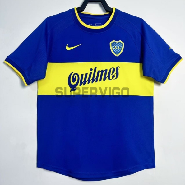 Camiseta Boca Juniors Primera Equipación Retro 2000/01 Azul/Amarillo
