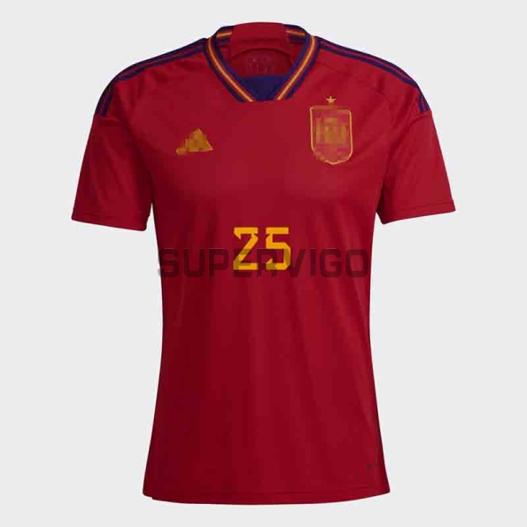 Camiseta Ansu Fati 25 España Primera Equipación 2022 Mundial