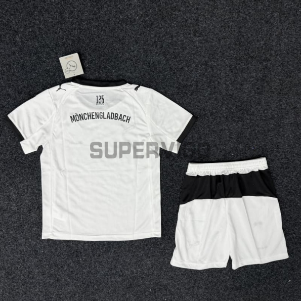 Camiseta Borussia Mönchengladbach Primera Equipación 2025/2026 Blanco Niño Kit