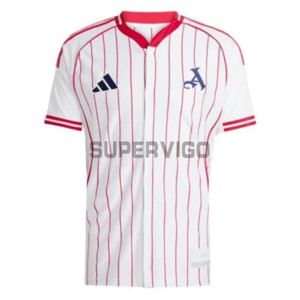 Camiseta Arsenal 2025/2026 Baseball Shirt Blanco/Rojo