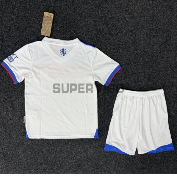 Camiseta Rangers FC Segunda Equipación 2025/2026 Blanco Niño Kit