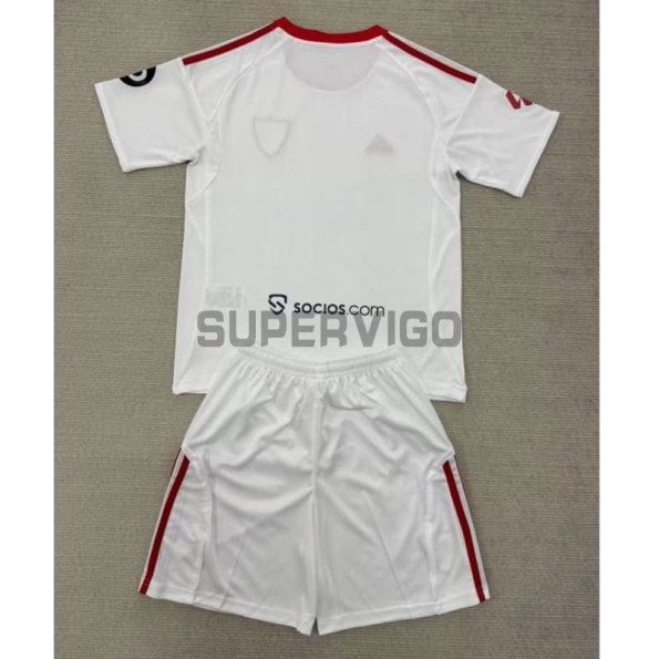 Camiseta Sevilla FC Primera Equipación 2025/2026 Blanco con Parche La Liga
