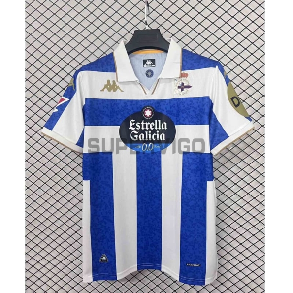 Camiseta Deportivo de La Coruña 2025/2026 Primera Equipación Blanco/Azul con Parche La Liga