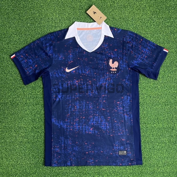 Camiseta Francia Primer Equipación 2025 la EURO Femenina Azul