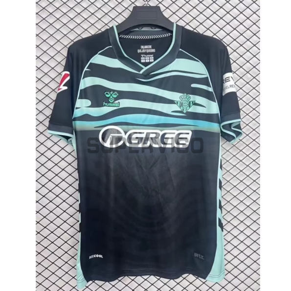Camiseta Real Betis 2025/2026 Tercera Equipación Negro con Parche La Liga