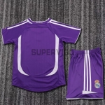 Camiseta Real Madrid Tercera Equipación Retro 2006/07 Morado Niño Kit