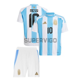 Camiseta Messi 10 Argentina Primera Equipación 2024 Niño Kit