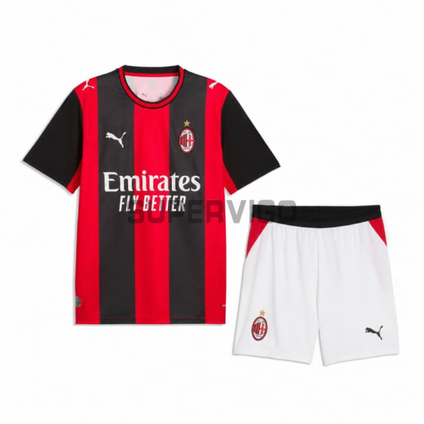 Camiseta AC Milan Primera Equipación 2026/2027 Rojo/Negro Niño Kit