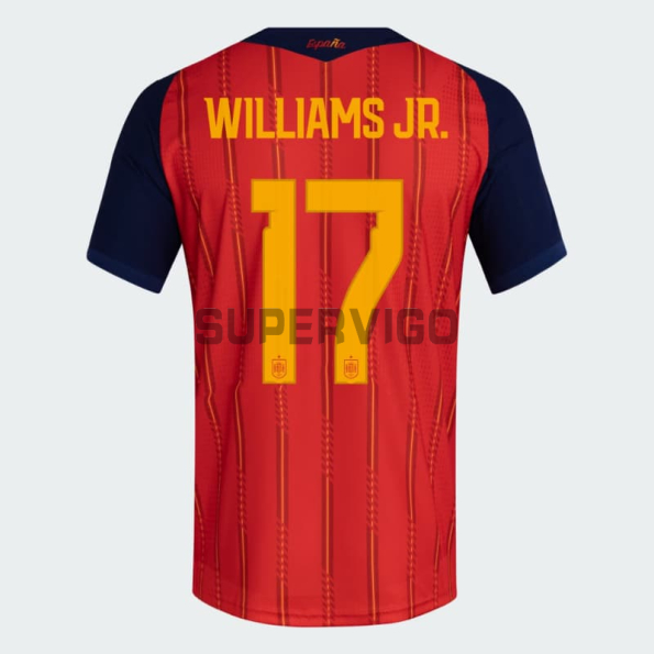 Camiseta Williams.Jr 17 España Primera Equipación 2026 Rojo/Azul