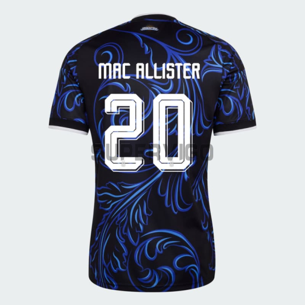 Camiseta Mac Allister 20 Argentina Segunda Equipación Mundial 2026 Azul con FIFA2022