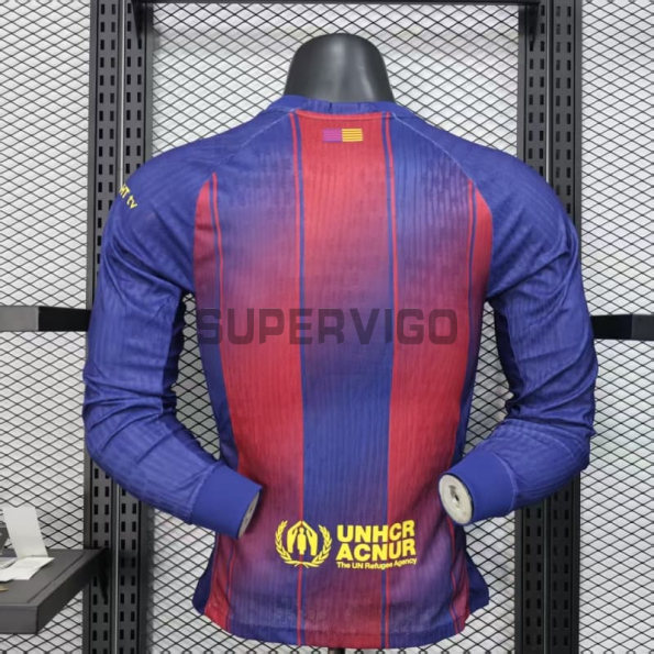 Camiseta Barcelona Primera Equipación 2025/2026 ML Rojo/Azul (EDICIÓN JUGADOR)