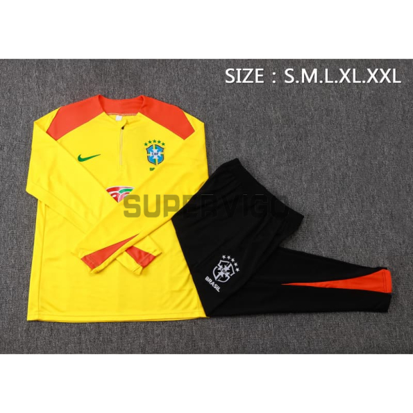 Sudadera De Entrenamiento Brasil 2025/2026 Kit Amarillo