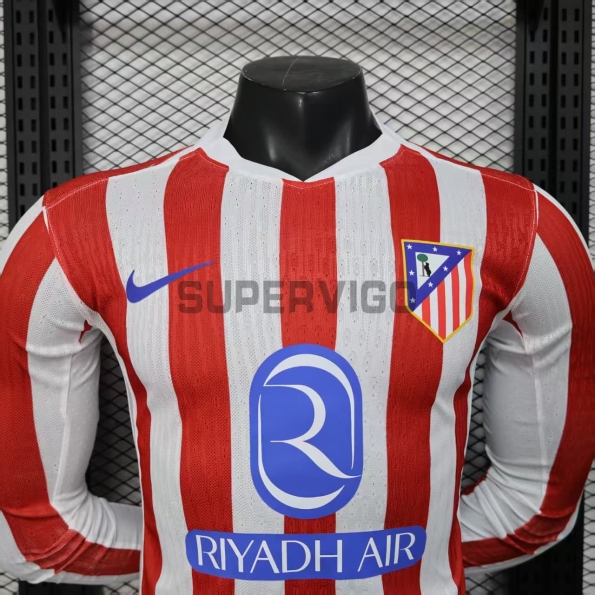 Camiseta Atlético de Madrid Primera Equipación 2025/2026 ML Rojo/Blanco (EDICIÓN JUGADOR)