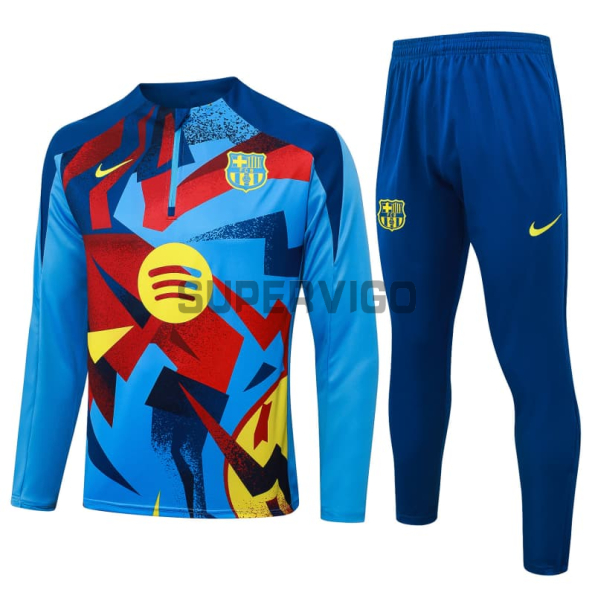 Sudadera De Entrenamiento Barcelona 2025/2026 Kit Azul/Amarillo/Rojo con Estampado