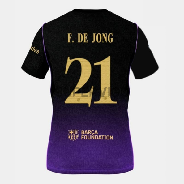 Camiseta F. DE JONG 21 Barcelona Segunda Equipación 2026/2027 Negro/Morado UCL
