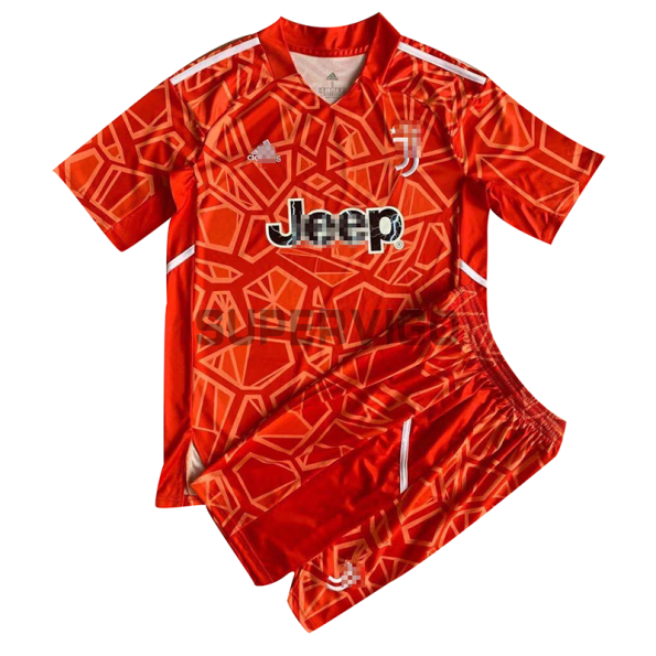 Juventus Kid's Soccer Jersey Goalkeeper Red Kit 2022/2023