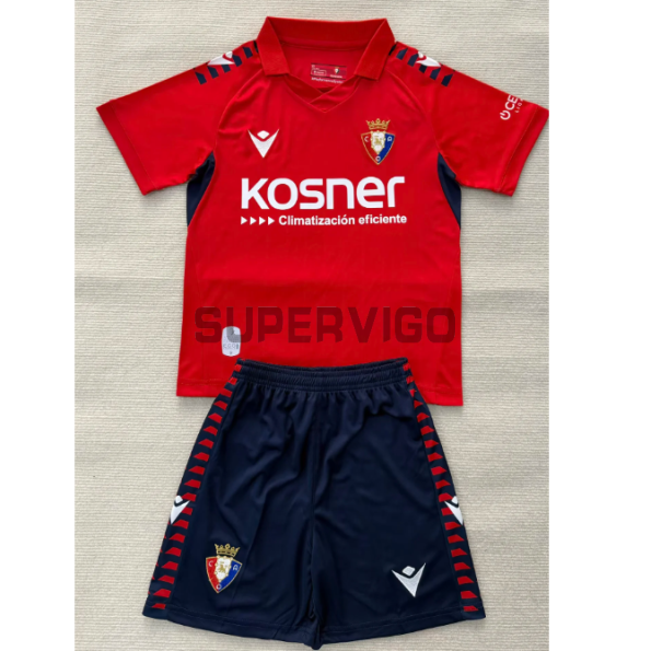 Camiseta Osasuna Primera Equipación 2025/2026 Rojo Niño Kit