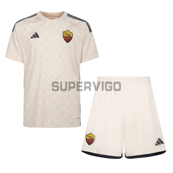 Camiseta AS Roma Segunda Equipación 2023/2024 Niño Kit