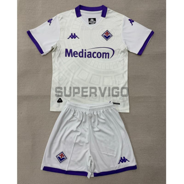 Camiseta Fiorentina Segunda Equipación 2025/2026 Blanco Niño Kit