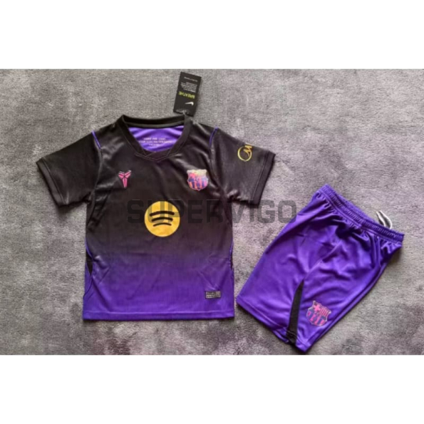 Camiseta Barcelona Segunda Equipación 2026/2027 Negro/Morado Niño Kit