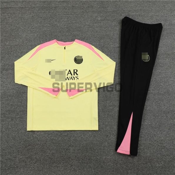 Sudadera de Entrenamiento PSG 2024/2025 Amarillo Claro/Rosa