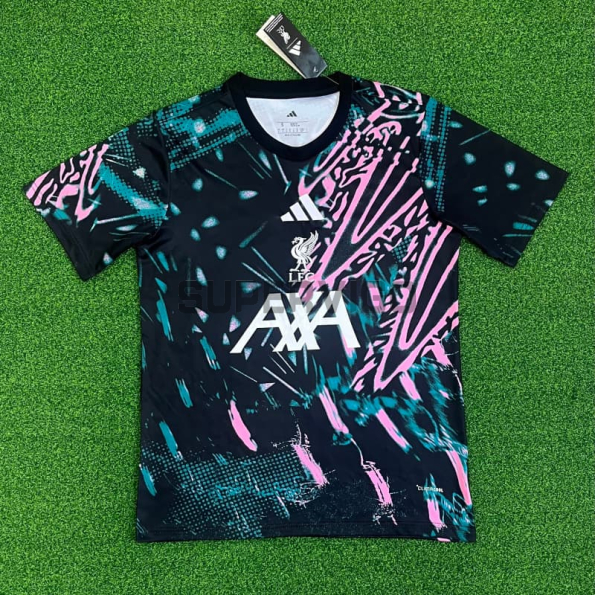 Camiseta Liverpool 2025/2026 Pre-Match Negro/Rosa/Azul