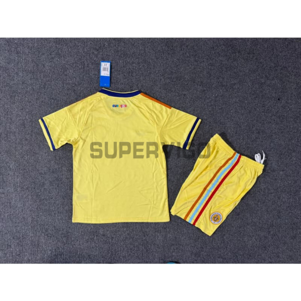 Camiseta Curacao Segunda Equipación Mundial 2026 Amarillo Claro Niño Kit