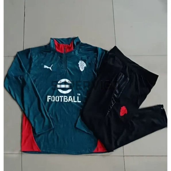 Sudadera De Entrenamiento AC Milan 2025/2026 Kit Verde Oscuro con Estampado
