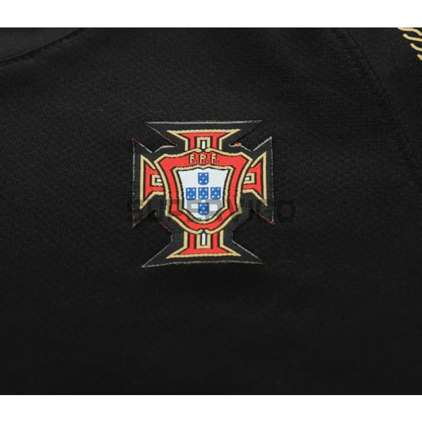 Camiseta Portugal Segunda Equipación Retro 2006 Negro Niño Kit
