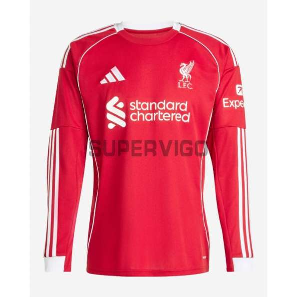 Camiseta Liverpool 2025/2026 Primera Equipación ML Rojo