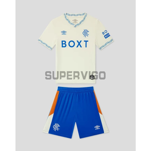 Camiseta Rangers FC Segunda Equipación 2026/2027 Beige Niño Kit