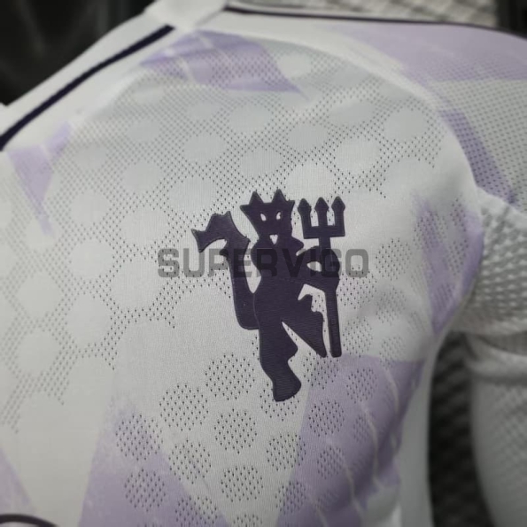 Camiseta Manchester United Segunda Equipación 2025/2026 ML Blanco (EDICIÓN JUGADOR)