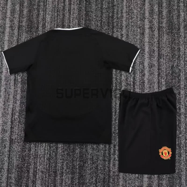 Camiseta Manchester United Segunda Equipación Retro 2003/04 Negro Niño Kit