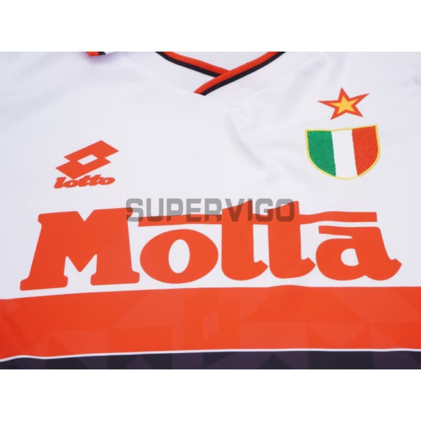 Camiseta AC Milan Segunda Equipación Retro 1993/94 Blanco Niño Kit