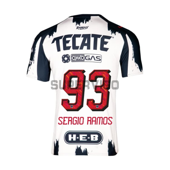 Camiseta SERGIO RAMOS 93 Monterrey Primera Equipación 2025/2026 Blanco/Azul Marino