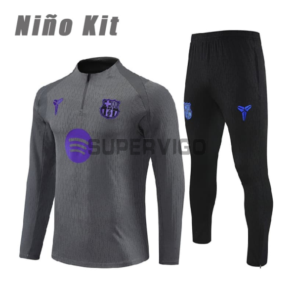 Sudadera De Entrenamiento Barcelona x Kobe Bryant 2025/2026 Niño Kit Gris