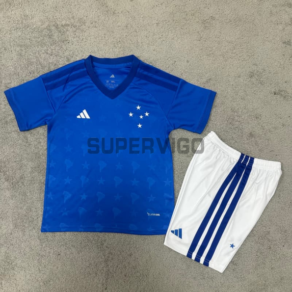 Camiseta Cruzeiro Primera Equipación 2026/2027 Azul/Blanco Niño Kit