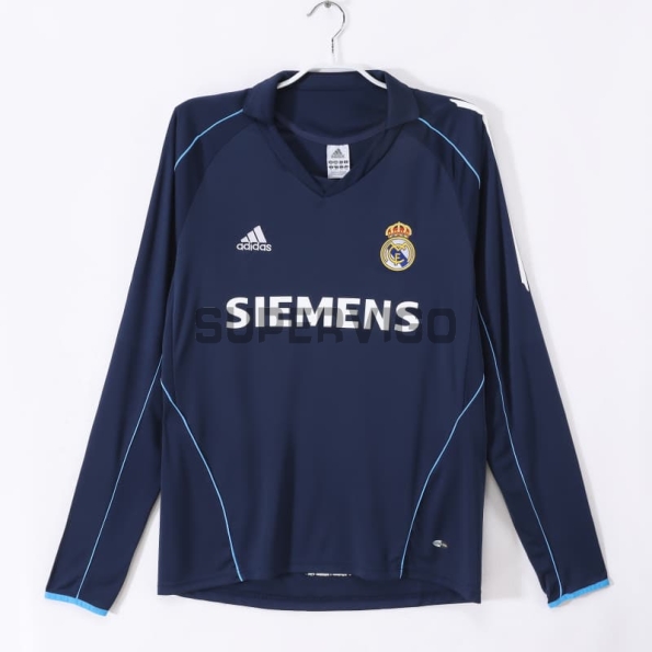 Camiseta Real Madrid Segunda Equipación Retro 2005/06 ML Azul Marino