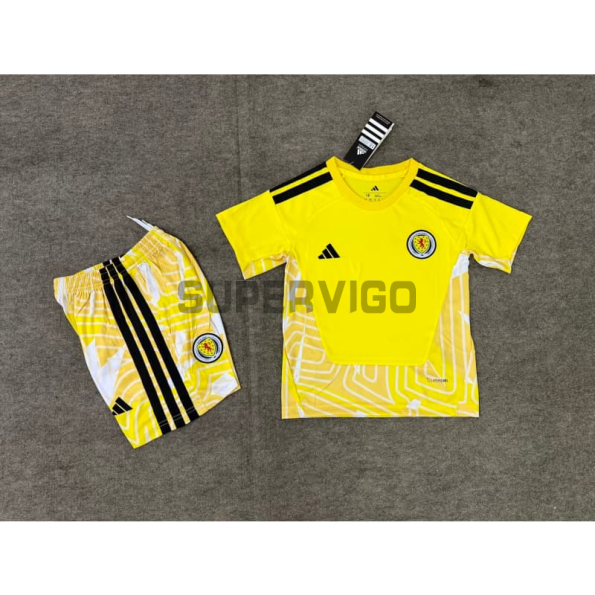 Camiseta de Portero Escocia Primera Equipación Mundial 2026 Amarillo Niño Kit