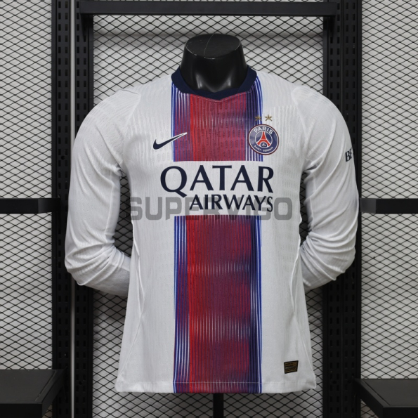 Camiseta PSG Segunda Equipación 2026/2027 ML Blanco con Dos Estrellas (EDICIÓN JUGADOR)