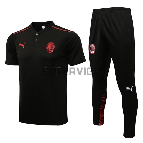 Polo AC Milan 2021/2022 Negro/Rojo
