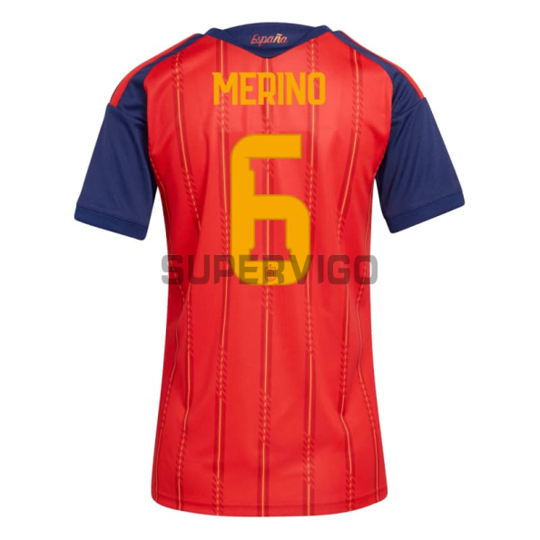 Camiseta Merino 6 España Primera Equipación 2026 Rojo/Azul Mujer