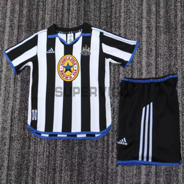 Camiseta Newcastle United Primera Equipación Retro 1999/00 Negro/Blanco Niño Kit