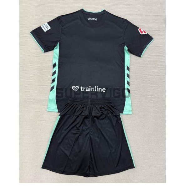Camiseta Real Betis Tercera Equipación 2025/2026 Negro Niño Kit con Parche La Liga
