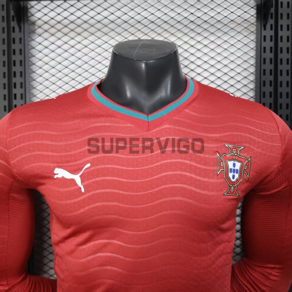 Camiseta Portugal Primera Equipación Mundial 2026 ML Rojo (EDICIÓN JUGADOR)