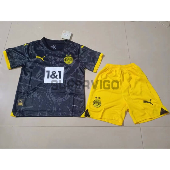 Camiseta Borussia Dortmund Segunda Equipación 2023/2024 Niño Kit