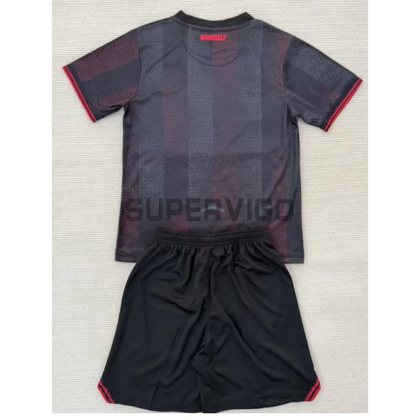 Camiseta Leverkusen Primera Equipación 2025/2026 Negro Niño Kit