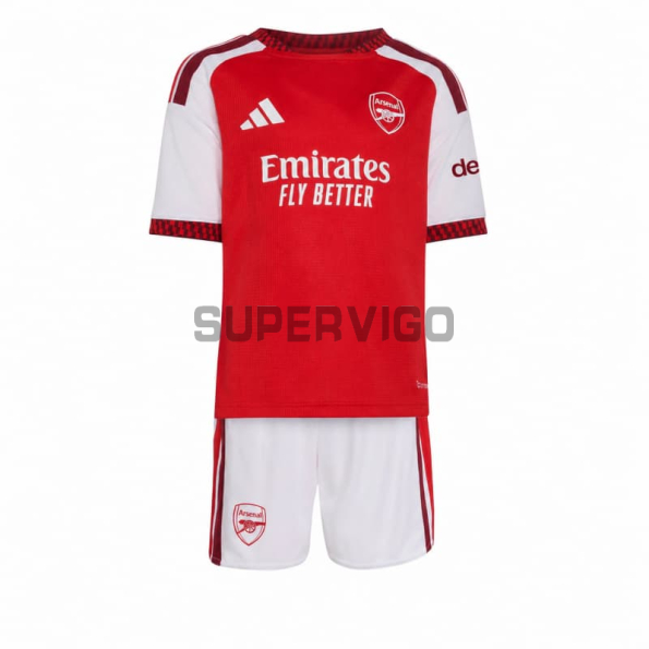 Camiseta Arsenal Primera Equipación 2026/2027 Rojo/Blanco Niño Kit