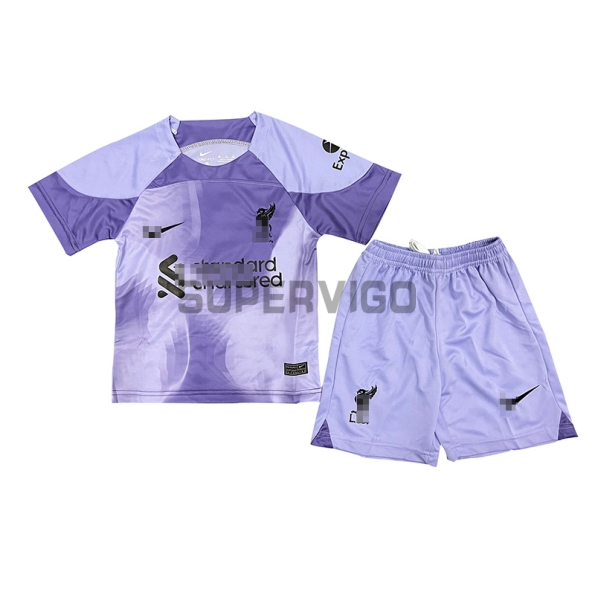 Liverpool Kid's Soccer Jersey Home 2022/2023 Goalkeeper Purple